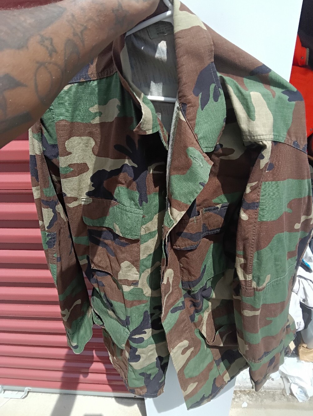 Military Large Long Hot Weather Woodland Thin Coat  Camo Pattern Combat